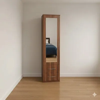 1 Door Wardrobe with Hanging Rail and Shelf, view 21