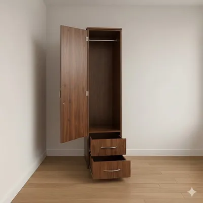 1 Door Wardrobe with Hanging Rail and Shelf, view 22