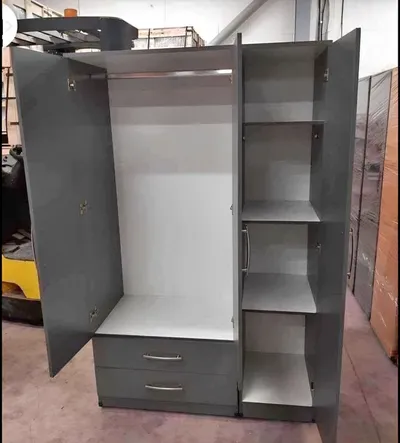 3 Door Wardrobe with 2 Mirrors and 2 Bottom Drawers, view 3