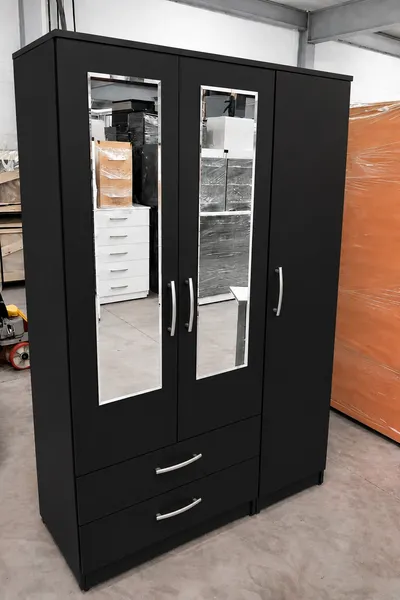 3 Door Wardrobe with 2 Mirrors and 2 Bottom Drawers, view 5