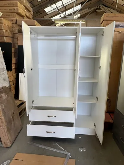 3 Door Wardrobe with 2 Mirrors and 2 Bottom Drawers, view 8
