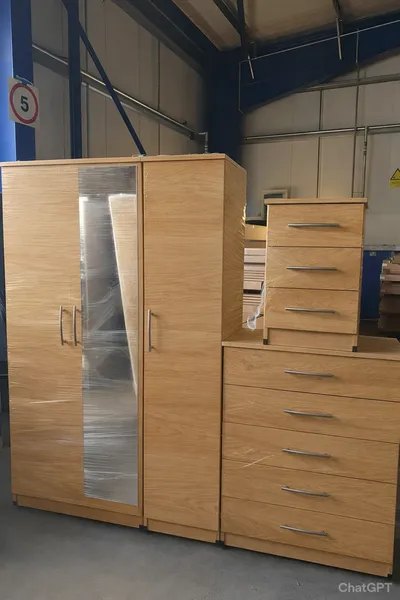 3 door wardrobe full set, view 3
