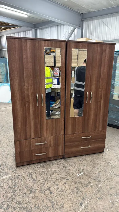 4 Door Wardrobe with 2 Mirrors and 4 Bottom Drawers, view 6