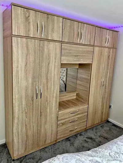 6 Door Dressing Wardrobe with Top Boxes, view 4