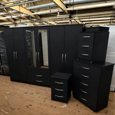 6 Door Wardrobe Full Bedroom Set, view 2