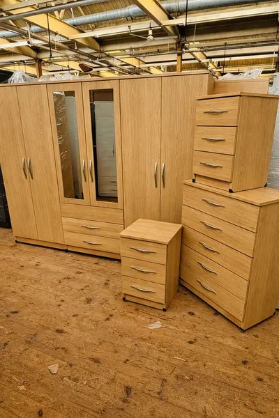 6 Door Wardrobe Full Bedroom Set, view 4