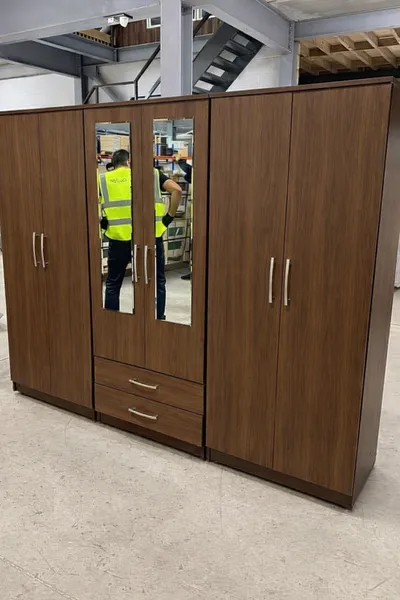 6 Door Wardrobe with 2 Mirrors and 2 Bottom Drawers, view 6