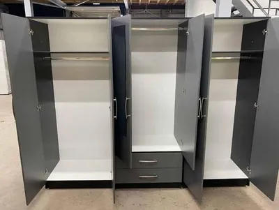 6 Door Wardrobe with 2 Mirrors and 2 Bottom Drawers, view 7