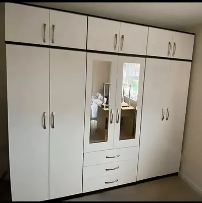 6 Door Wardrobe with Top Boxes, Drawers and Mirrors