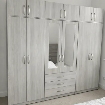 6 Door Wardrobe with Top Boxes, Drawers and Mirrors, view 5
