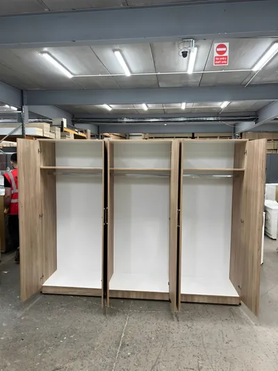 6 Door Plain Wardrobe, view 7