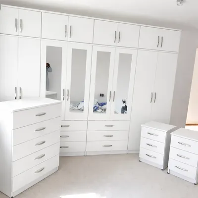 8 Door Wardrobe Full Bedroom Set – with Chest of Drawers & Bedside Cabinet