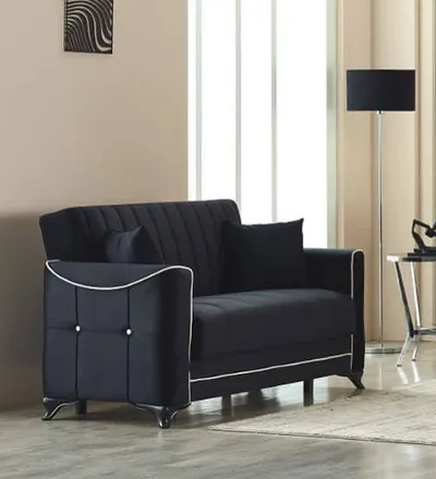 Acelya Black 2 Seater Sofa Bed with Storage