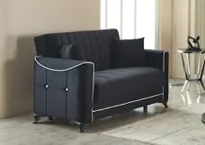 Acelya Black Sofa Bed with Storage – Bold Style Meets Smart Living, view 4