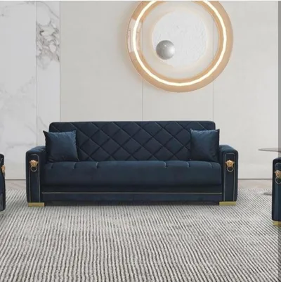 Angel Leon Sofabed Black and Gold with Storage 65-103, view 2