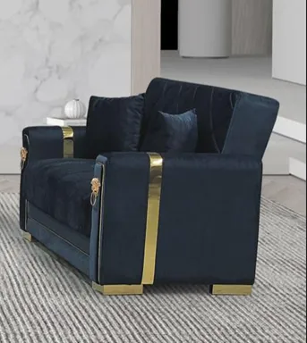 Angel Leon Sofabed Black and Gold with Storage 65-103, view 3