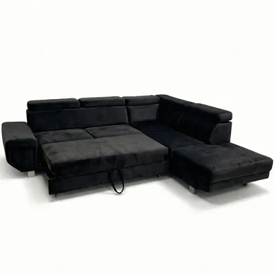 Arctic Corner Sofa Bed with Storage – Modern L-Shape Convertible Sofa (Grey, Black, Cream), view 3