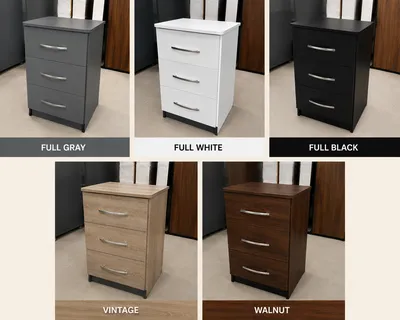 Chester 3 Drawer Bedside Table, view 4