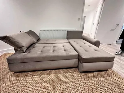 Berlin sofa bed beige velvet, view 3
