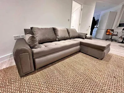 Berlin sofa bed beige velvet, view 4
