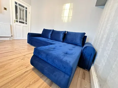 Berlin sofa bed blue velvet, view 2
