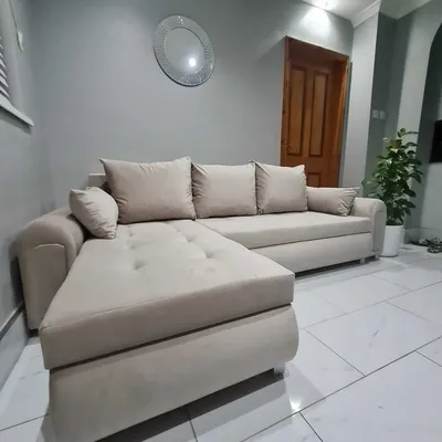 Berlin sofa bed cream velvet, view 3