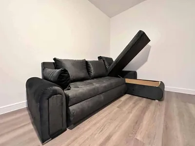 Berlin sofa bed dark gray velvet, view 3