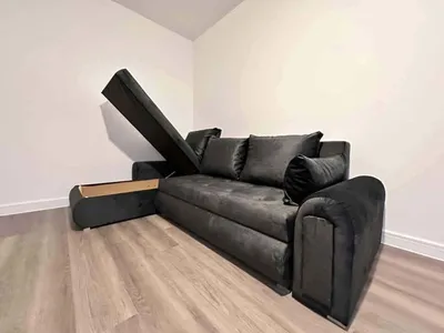 Berlin sofa bed dark gray velvet, view 5