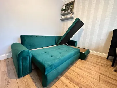 Berlin sofa bed green velvet, view 4