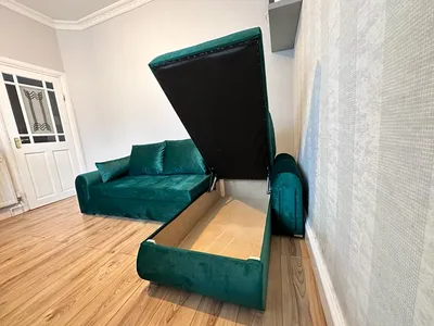 Berlin sofa bed green velvet, view 5