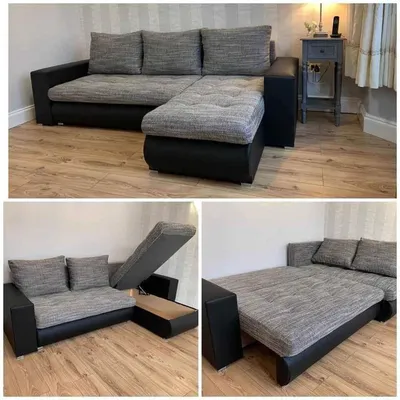 Berlin sofa bed light charcoal, view 3