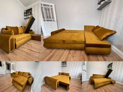 Berlin sofa bed mustered velvet, view 2