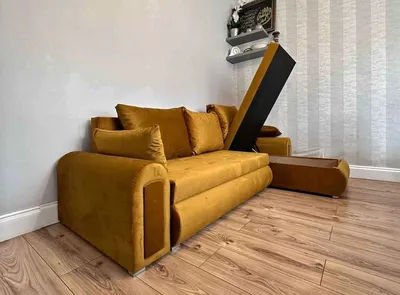 Berlin sofa bed mustered velvet, view 3
