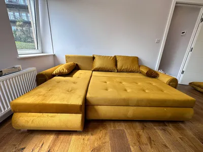Berlin sofa bed mustered velvet, view 4