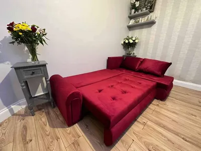 Berlin sofa bed red velvet, view 4