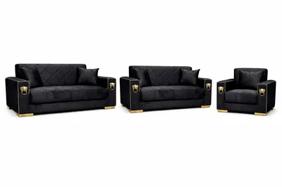 Black Gold Lion Sofa – Luxury Royal Elegance for Modern Living