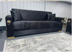 Black Gold Lion Sofa – Luxury Royal Elegance for Modern Living, view 2
