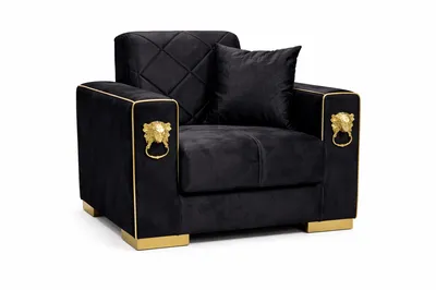 Black Gold Lion Sofa – Luxury Royal Elegance for Modern Living, view 4