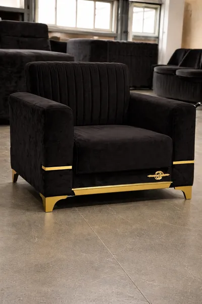 Black Istanbul Sofa – Modern Luxury with Timeless Elegance, view 3