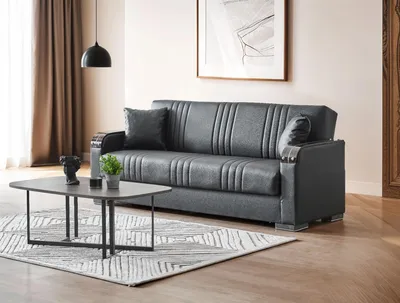 Black Leather Sofa – Modern Luxury & Timeless Comfort, view 2