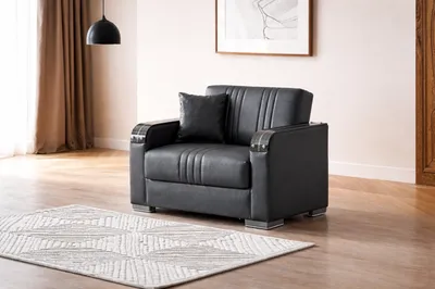 Black Leather Sofa – Modern Luxury & Timeless Comfort, view 4