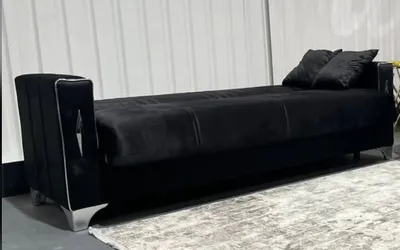 Black Silver Diamond Sofa Bed – Luxury Glamour & Modern Comfort, view 5