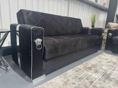 Black Silver Lion Sofa – Luxury Glamour with Royal Elegance, view 2