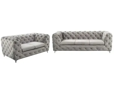 Classic Italian Chesterfield 3+2 Seater Fabric Sofa – Timeless