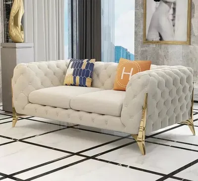 Classic Italian Chesterfield 3+2 Seater Fabric Sofa – Timeless, view 3