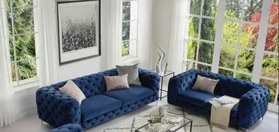 Classic Italian Chesterfield 3+2 Seater Fabric Sofa – Timeless, view 6