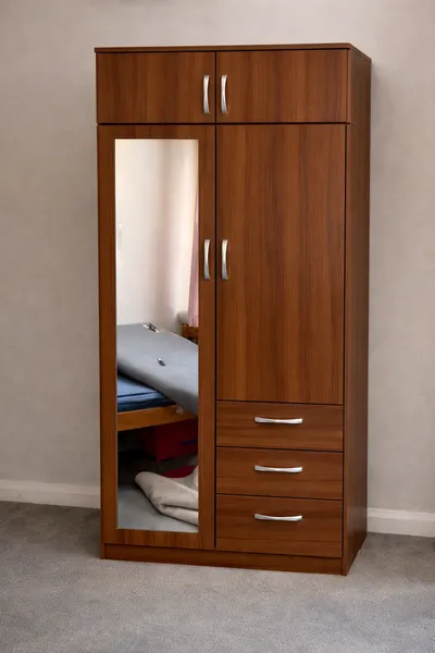 2 Door Wardrobe with 1 Mirror, 3 Bottom Drawers and Inside Shelves Combi, view 13