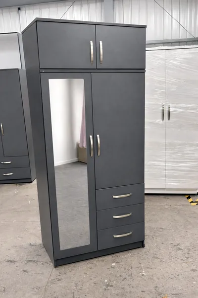 2 Door Wardrobe with 1 Mirror, 3 Bottom Drawers and Inside Shelves Combi, view 14