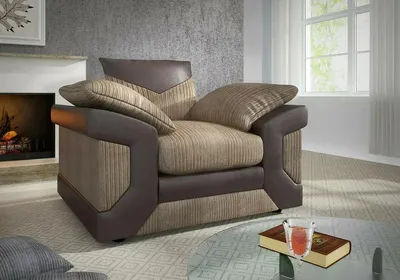Dino Jumbo Cord Armchair – Grey or Beige | Cosy & Stylish Accent Seating, view 2