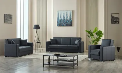 Futuro Faux Leather Sofa Bed with Storage 65–105 | Modern Convertible Sleeper Sofa